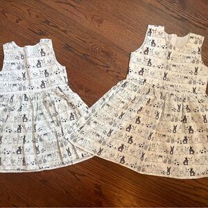 Charming White and Black Girl’s Bunny Dress